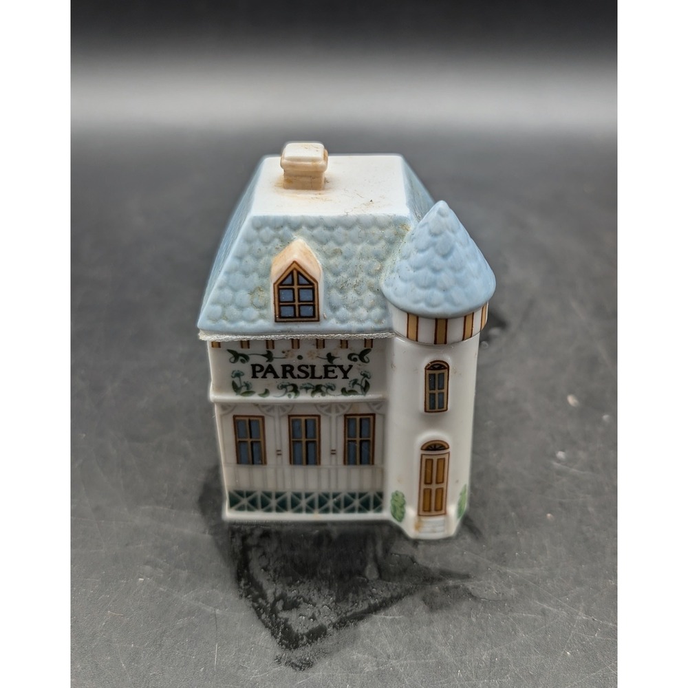 Lenox Spice Village Parsley Jar 1989 Fine Porcelain Victorian House Cottagecore